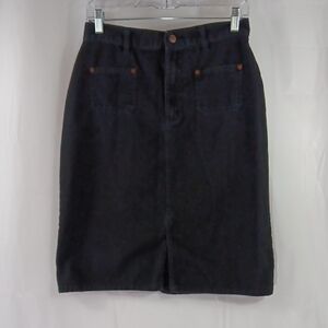 Bill Blass Jeans Black Denim Skirt Women's Size 8 Pencil *